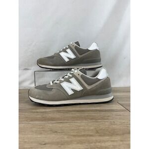 New Balance 574 Core Grey Suede Mesh Sneakers Mens 10.5 Wide 2E ML574EVG